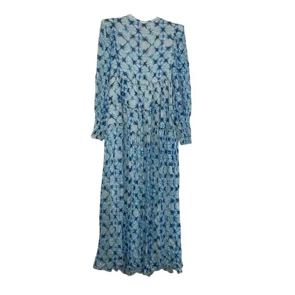 Rococo‎ Sand Volna Maxi Blue Multi Metallic Sparkle Bohemian Glam Size Small